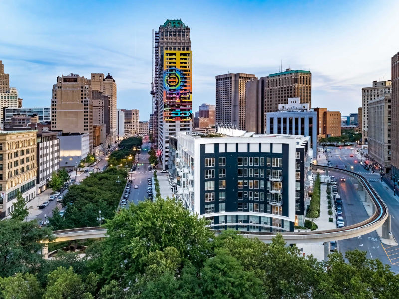 CCA City Club Apartments - Detroit, MI. Aerial Photography by Alan Blakely.
