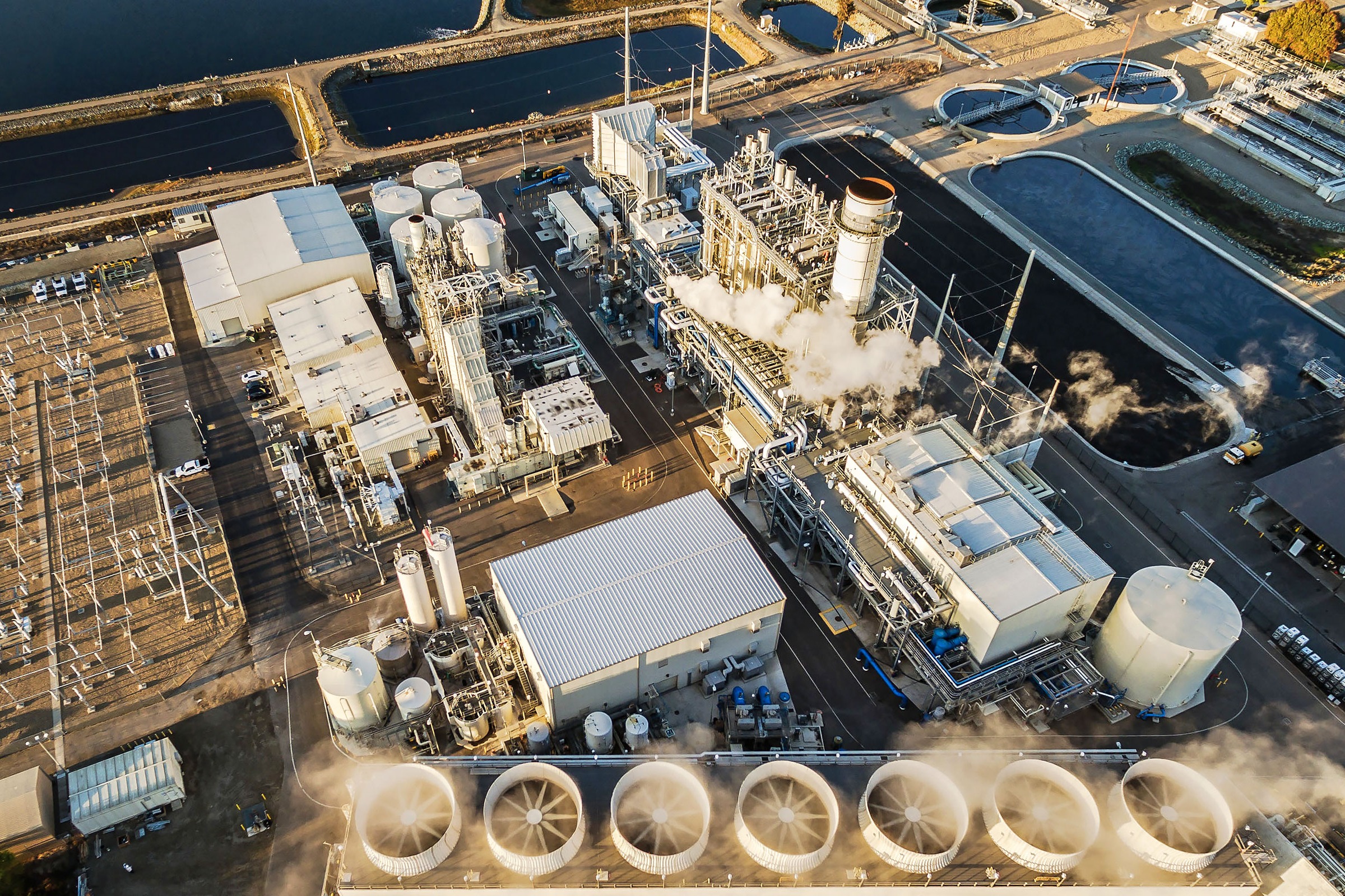Municipal Power Plant - Lodi, California. Aerial Photography by Alan Blakely. 