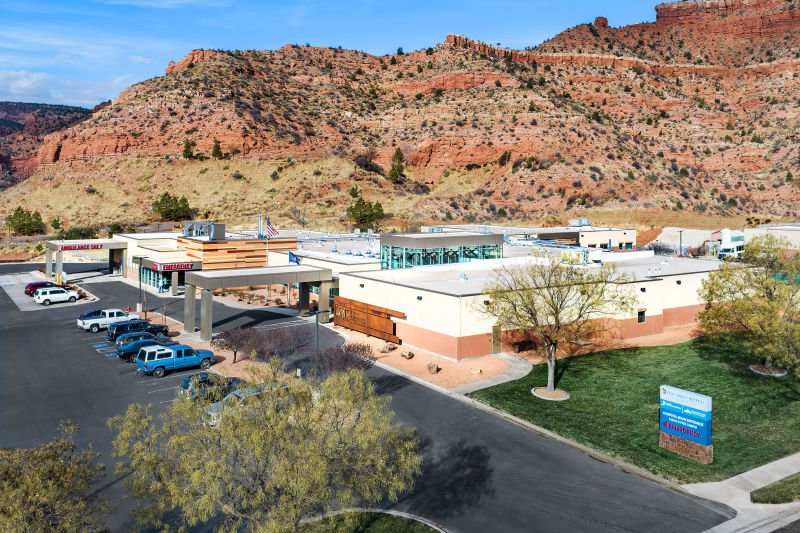 Kane County Hospital - Kanab, Utah. Aerial Photography by Alan Blakely.